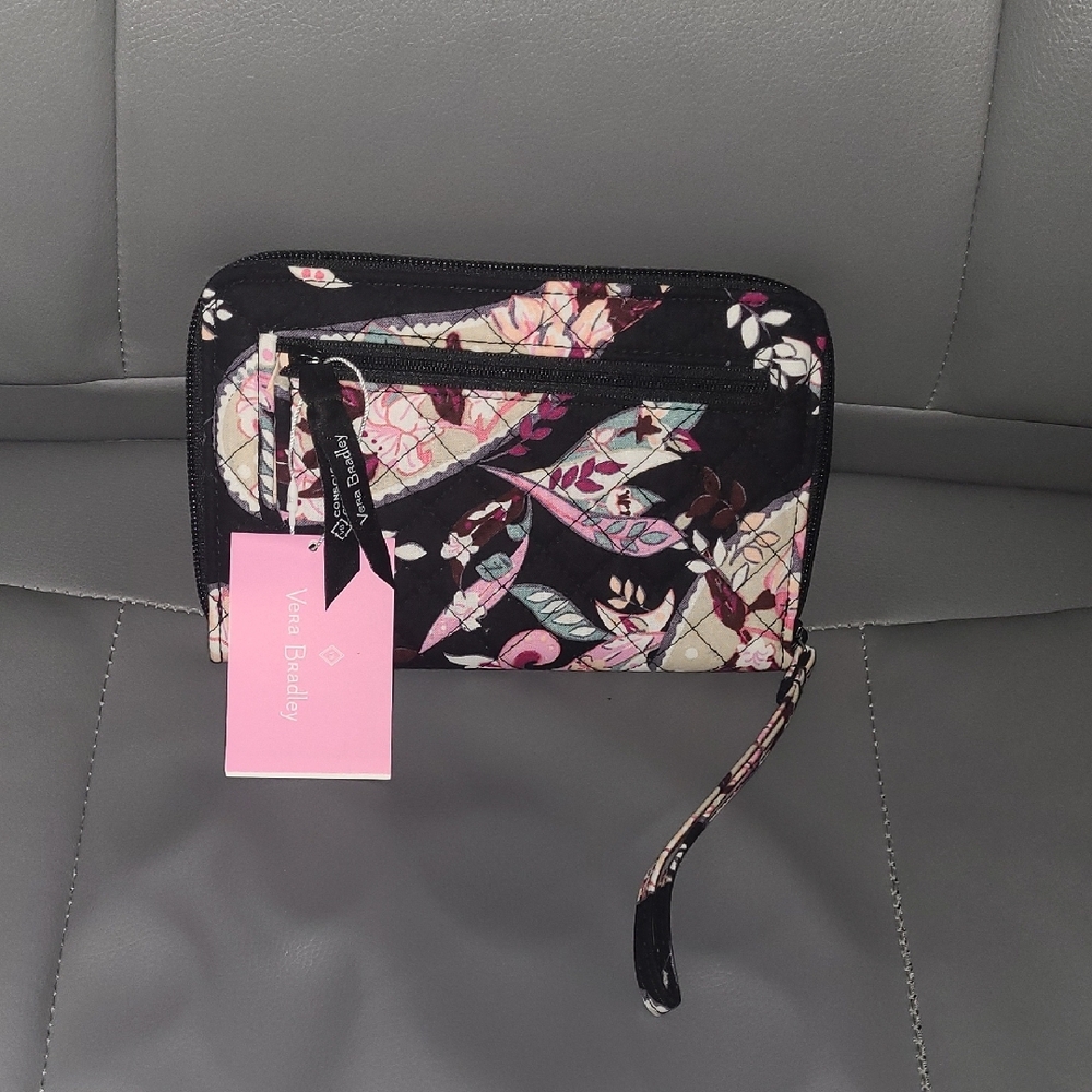 Vera Bradley Black Floral Women's Clutch/Wallet